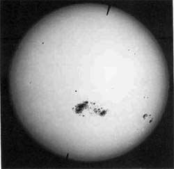 Naked-eye sunspot photograph