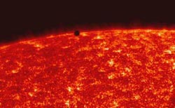 Transit of Mercury seen by the TRACE satellite.