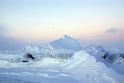 This a newly formed pressure ridge on the Barrow coast.