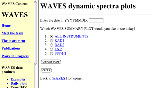 Screenshot of the Wind Waves Website